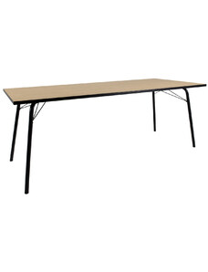 Dubový jídelní stůl Tenzo Flow 200 x 90 cm s kovovou podnoží