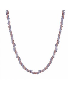 Nefertitis Tanzanit a rubelit pletený náhrdelník A kvalita - cca 80 cm