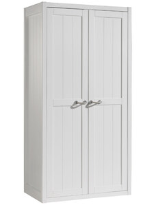 Bílá dřevěná skříň Vipack Lewis 200 x 100 cm
