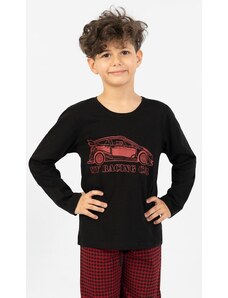 Vienetta Kids Dětské pyžamo dlouhé Car - černá
