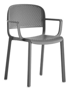 Pedrali Antracitově šedá plastová jídelní židle Dome 266