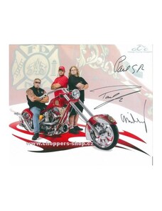 ORANGE COUNTY CHOPPERS - plakát s Autentickými podpisy OCC/ "Fire bike"