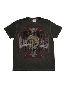 WEST COAST CHOPPERS TRIKO- INDIAN GLORY TEE - OIL DYE ANTHRACITE