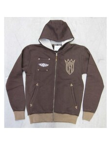 WEST COAST CHOPPERS- MIKINA S KAPUCÍ NA ZIP WINGS CFL LOGO ZIP HOODED SWEATER BROWN