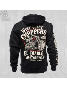 WEST COAST CHOPPERS MIKINA NA ZIP - EL DIABLO - BLACK