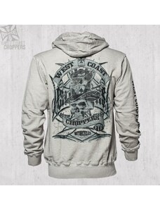 WEST COAST CHOPPERS - MIKINA S KAPUCÍ NA ZIP "CASH ONLY" VINTAGE HIGH NECK ZIP HOODY