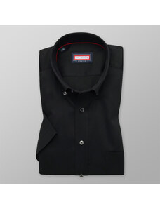 Willsoor Pánská košile Slim Fit černá s hladkým vzorem 12832