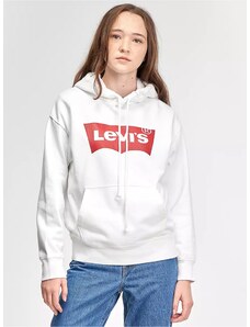 Levi's Bílá dámská mikina s kapucí Levi's - Dámské