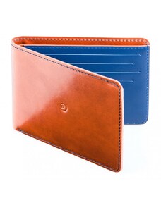 Danny P. Kožená slim peněženka hnědo/modrá