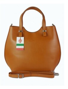 Kožená shopper bag kabelka Vera Pelle 846 camel