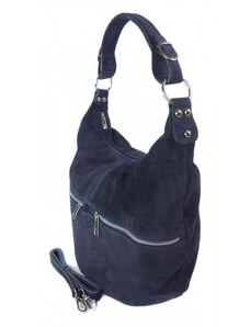 Kožená kabelka přes rameno Vera Pelle W345R tmavě modrá