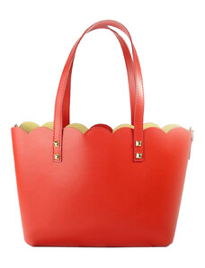 Kožená shopper bag kabelka Giulia 0235 červená