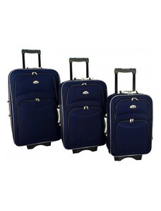 Rogal Set 3 tmavě modrých cestovních kufrů "Standard" - vel. M, L, XL