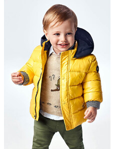 Mayoral Two tone padded coat for baby boy, Gold