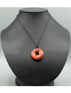Buddhanaramek Červený jaspis donut náhrdelník 8090