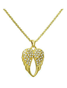 BM Jewellery Dámský náhrdelník s přívěškem křídla zlatý z chirurgické oceli S11110130