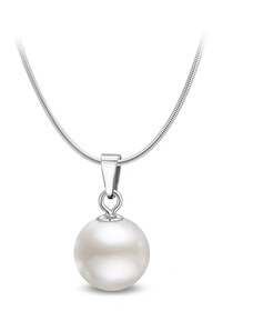 Jewellis ČR Ocelový perlový náhrdelník s perlou Swarovski - Crystal White