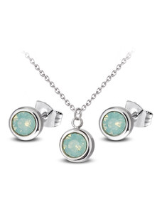 Jewellis ČR Ocelový minimalistický set s krystaly Swarovski - Pacific Opal