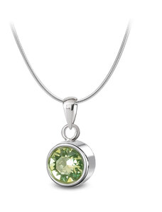 Jewellis ČR Ocelový náhrdelník s krystalem měsíce Srpen Swarovski - Peridot