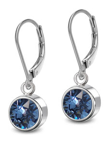 Jewellis ČR Ocelové visací náušnice s krystaly Swarovski - Denim Blue