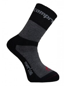 CSX-MEDVĚD vlněné merino ponožky COMPRESSOX tmavě šedá / černá 35-38