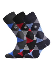 DIKARUS klasické bavlněné vzorované ponožky Lonka - KÁRO