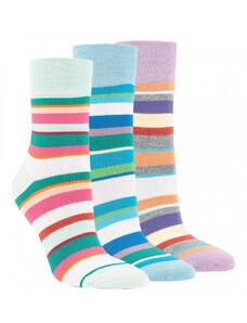 Dámské barevné bambusové pruhované ponožky RS