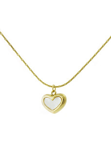 BM Jewellery Dámský náhrdelník zlatý srdce z chirurgické oceli S11111090