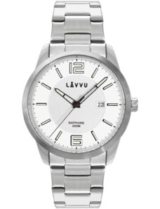 LAVVU 20 ATM Pánské hodinky se safírovým sklem LAVVU DYKKER Silver LWM0190
