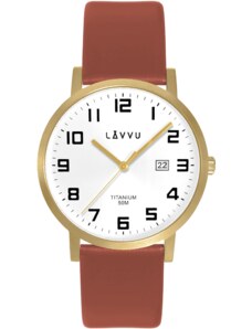 LAVVU Extrémně lehké titanové hodinky LAVVU TITANIUM LYNGDAL Gold LWM0212