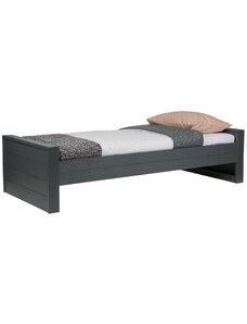 Hoorns Tmavě šedá borovicová postel Koben 90x200 cm
