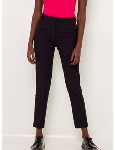Černé vzorované zkrácené straight fit kalhoty CAMAIEU - Dámské