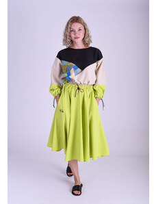 EMES Kolová sukně zelená