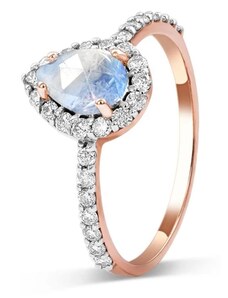 Royal Exklusive Royal Fashion prsten 14k zlato Vermeil GU-DR8699R-ROSEGOLD-MOONSTONE-ZIRCON