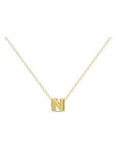 MOSUO Pozlacený náhrdelník Letter N gold