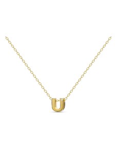 MOSUO Pozlacený náhrdelník Letter U gold