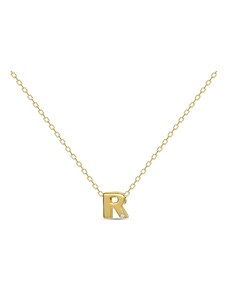 MOSUO Pozlacený náhrdelník Letter R gold