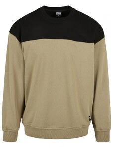 URBAN CLASSICS Upper Block Crewneck - khaki/black