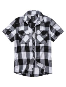 Brandit Košile Checkshirt Halfsleeve bílá | černá S