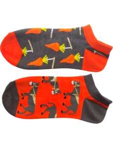 Kotníkové ponožky - vzor Mrkve a oslíci
