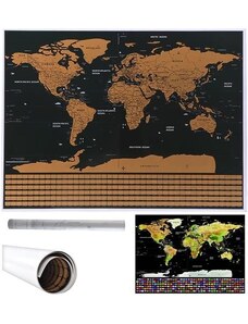 Malatec Mapa světa - stírací los s vlajkami