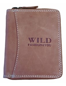 WILD FASHION4U Pánská kožená peněženka se zipem Wild Fashion nature