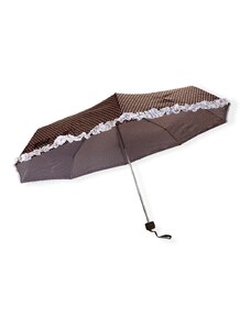 Real Star Umbrella Mini skládací deštník s puntíky hnědá 9211