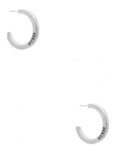 GUESS náušnice Silver-Tone Reversible Hoop Earrings Stříbrná