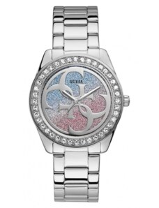 GUESS hodinky Silver-tone Analog Watch Stříbrná