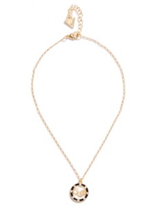 Outlet - GUESS náhrdelník Gold-tone Mosaic Logo Button Zlatá