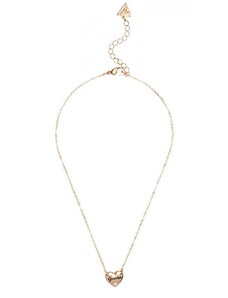 GUESS náhrdelník Gold-Tone Dainty Heart Charm Necklace Zlatá