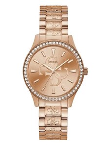 GUESS hodinky Rose Gold-Tone Quattro G Analog Watch Růžovozlatá