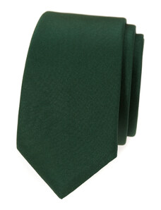 Avantgard Tmavě zelená matnější luxusní pánská slim kravata