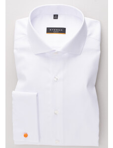ETERNA Slim Fit bílá neprosvítající košile na manžetové knoflíčky Non Iron Cover